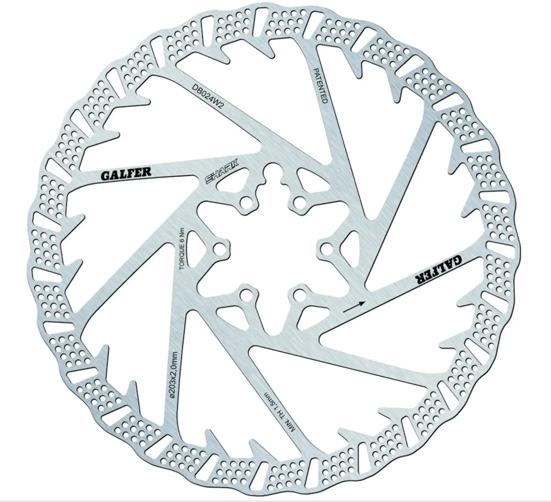 Galfer Shark Disc Rotor All Sizes 160 180 203 223mm 6 Bolt - Image 2
