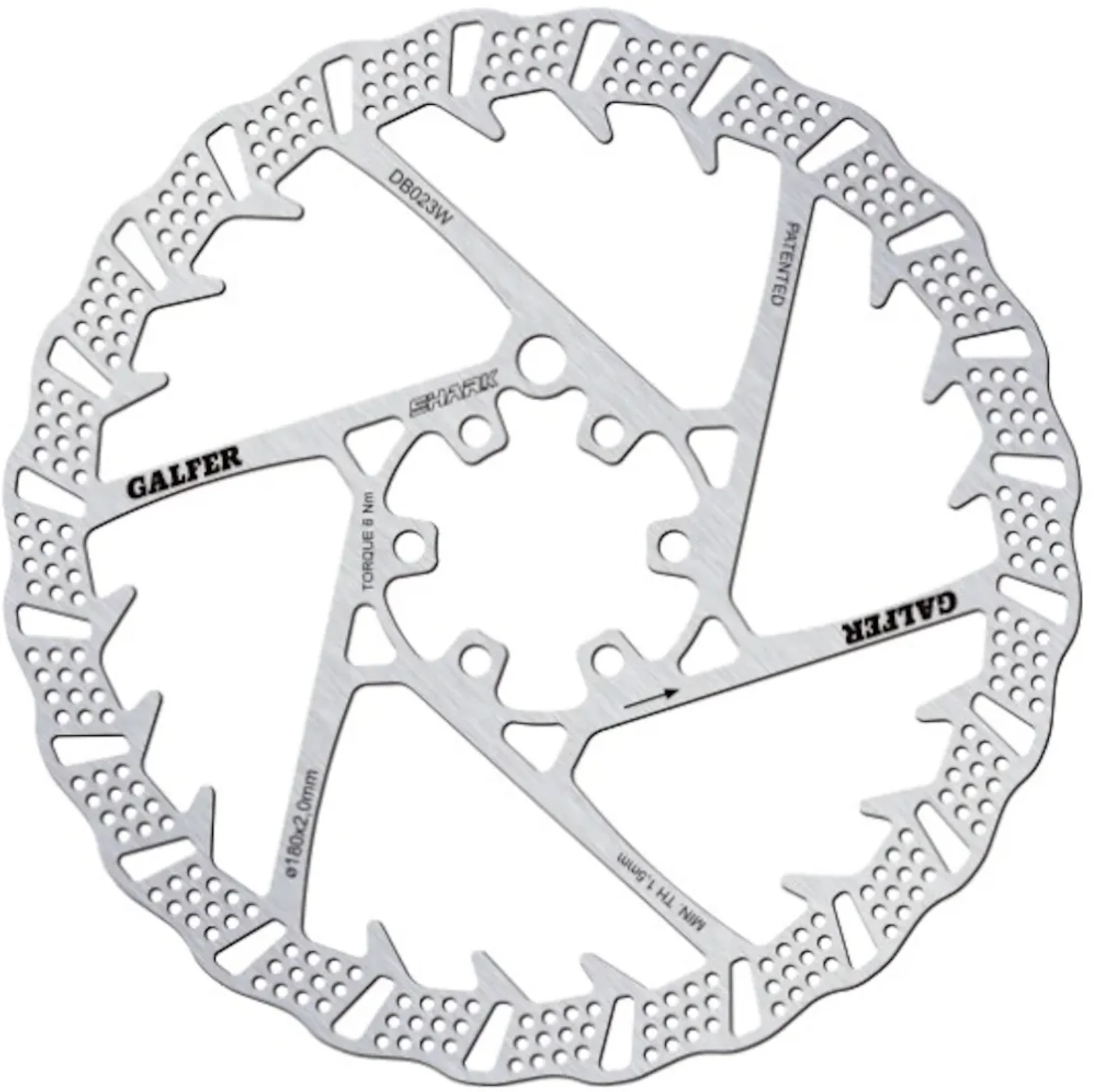 Galfer Shark Disc Rotor All Sizes 160 180 203 223mm 6 Bolt - Image 3