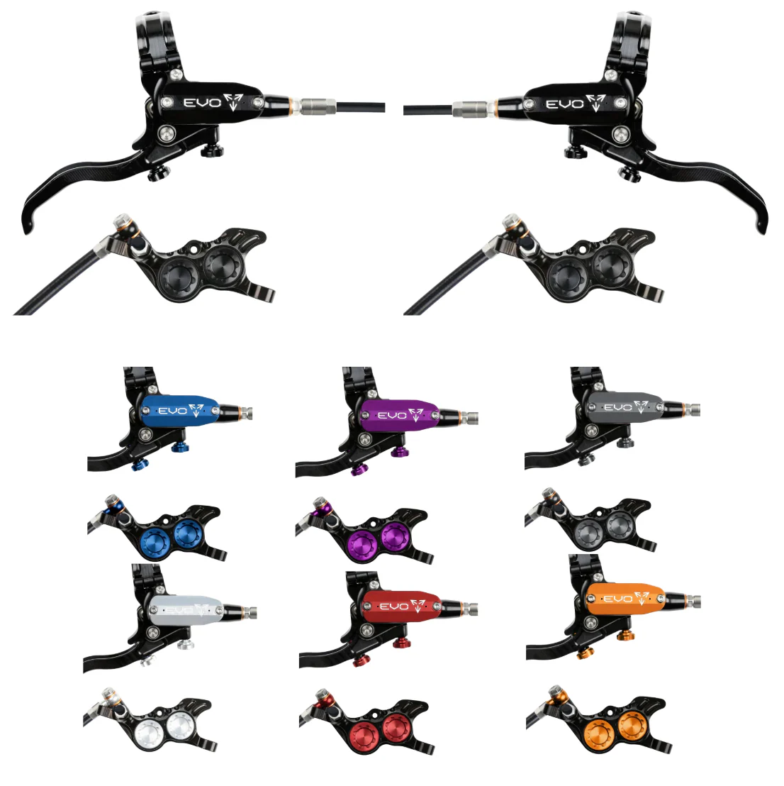 Hope Tech 4 EVO GR4 Complete Disc Brake No Rotor Black Hose - All Colours