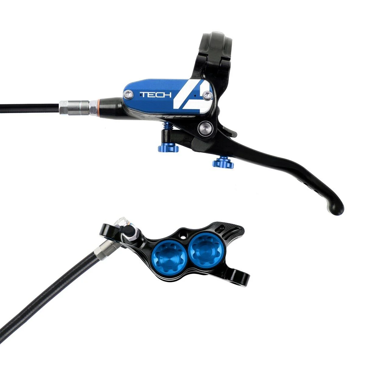 Hope Tech 4 E4 Complete Disc Brake. No Rotor. Black Hose. Various Colours. - Image 8