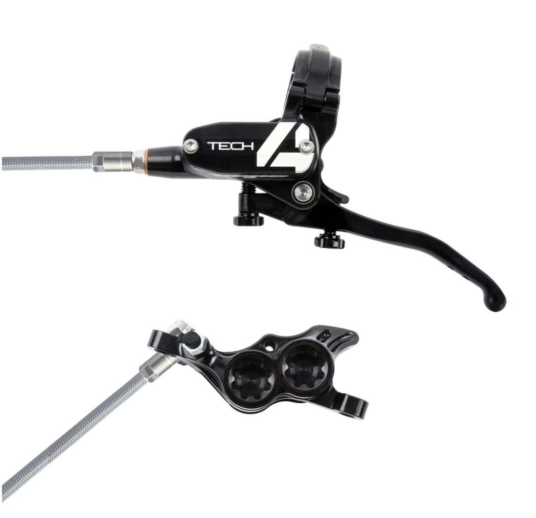Hope Tech 4 V4 / E4 Complete Disc Brake. No Rotor. Braided Hose. - Image 2