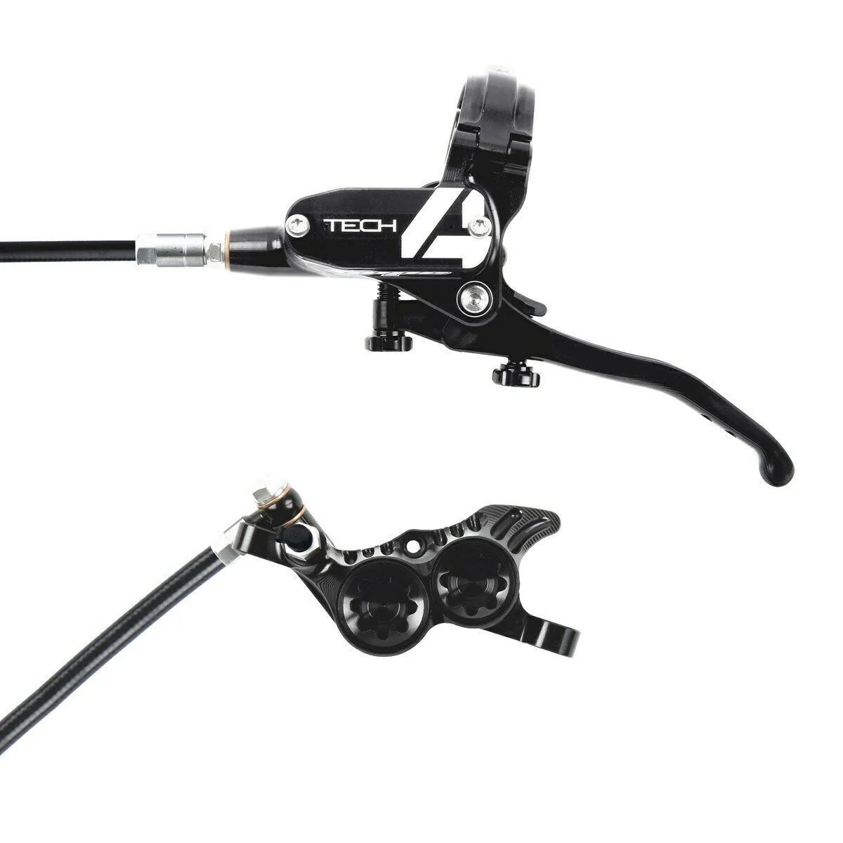 Hope Tech 4 V4 Complete Disc Brake. No Rotor. Black Hose. - Various Colours - Image 3