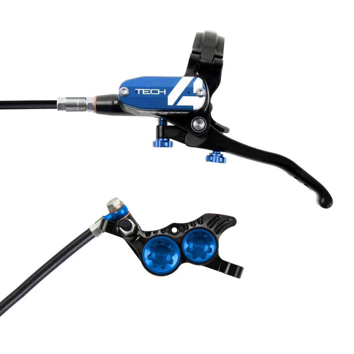 Hope Tech 4 V4 Complete Disc Brake. No Rotor. Black Hose. - Various Colours - Image 6