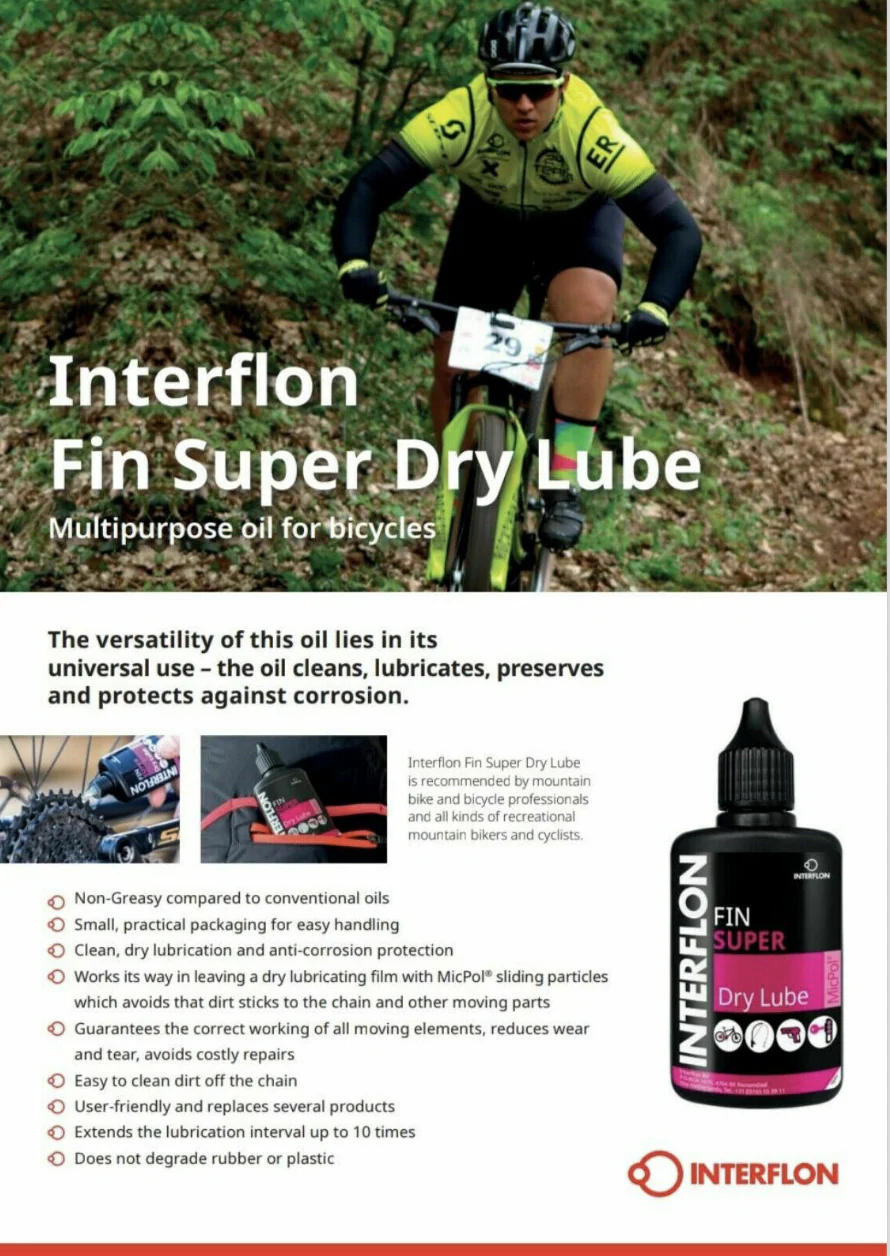 Interflon Fin Super Dry Lube 50ml Dropper Bottle (Chains, Gears and more!) - Image 3