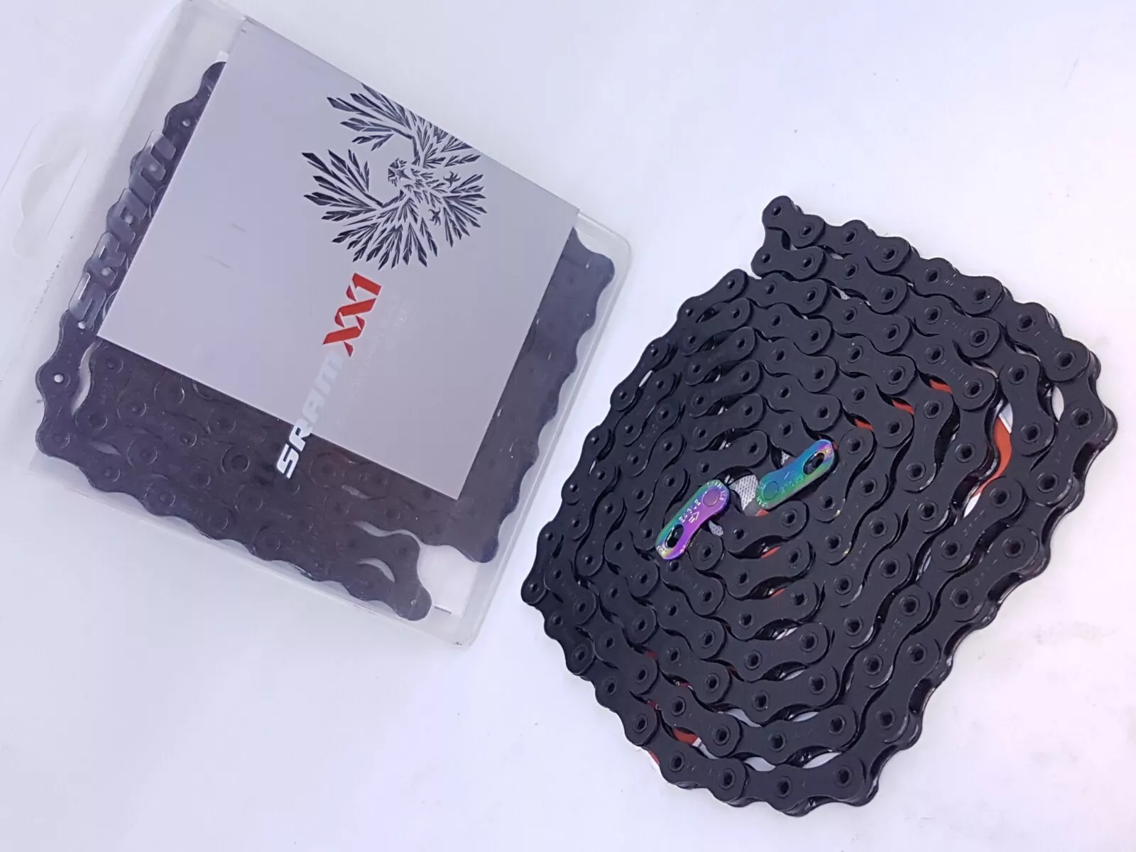 SRAM Eagle XX1 12 speed Chain Hollow Pin 126 Links - Gold Rainbow Black Copper - Image 7